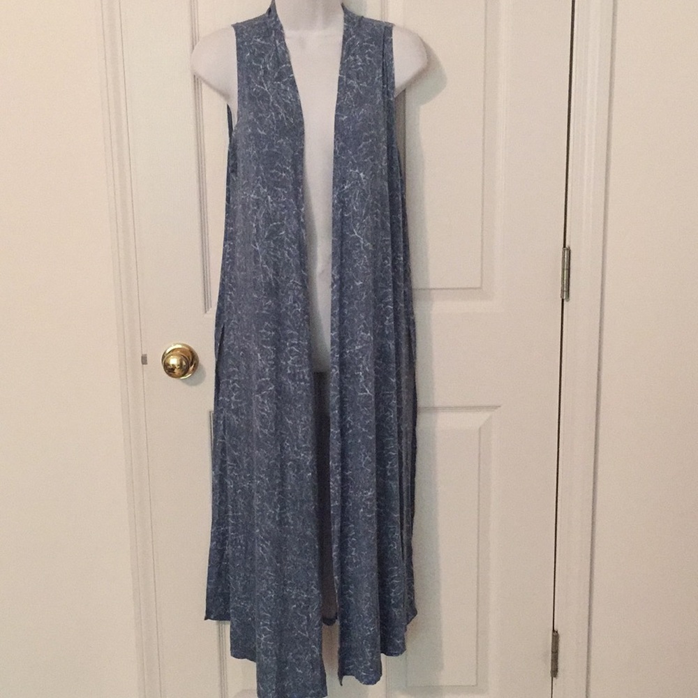 LuLaRoe Slate Blue Print Joy Vest